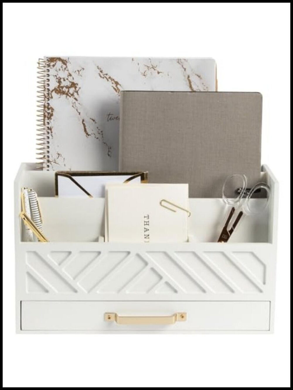 Wooden Desk Organizer Mail Sorter MDF 6 Compartment